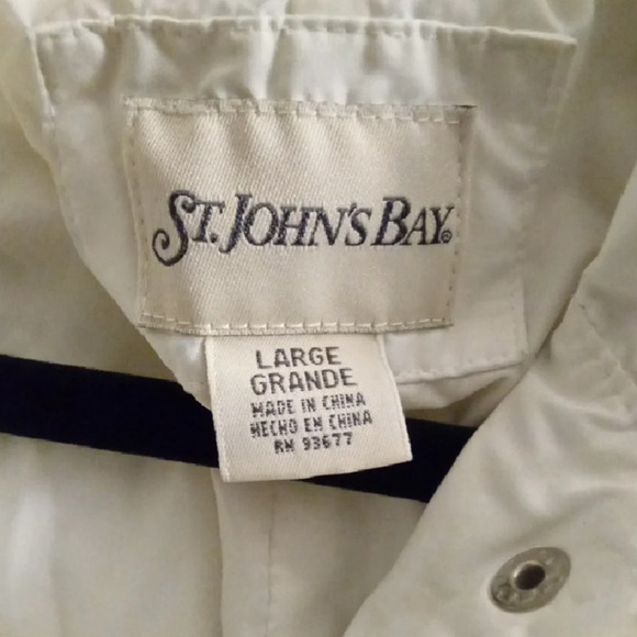Womans L St. John's Bay Cream Hooded Jacket Mediumweight Spring - Picture 2 of 4